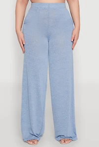 Womens Plus Daisy High Waisted Wide Leg Pants, 3X