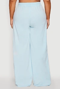 Womens Plus Size Daisy Mineral Wash Varsity Stripe Sweatpants, Blue, Size 2X