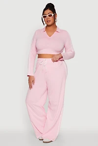 Plus Daisy Mineral Wash Varsity Stripe Sweatpants