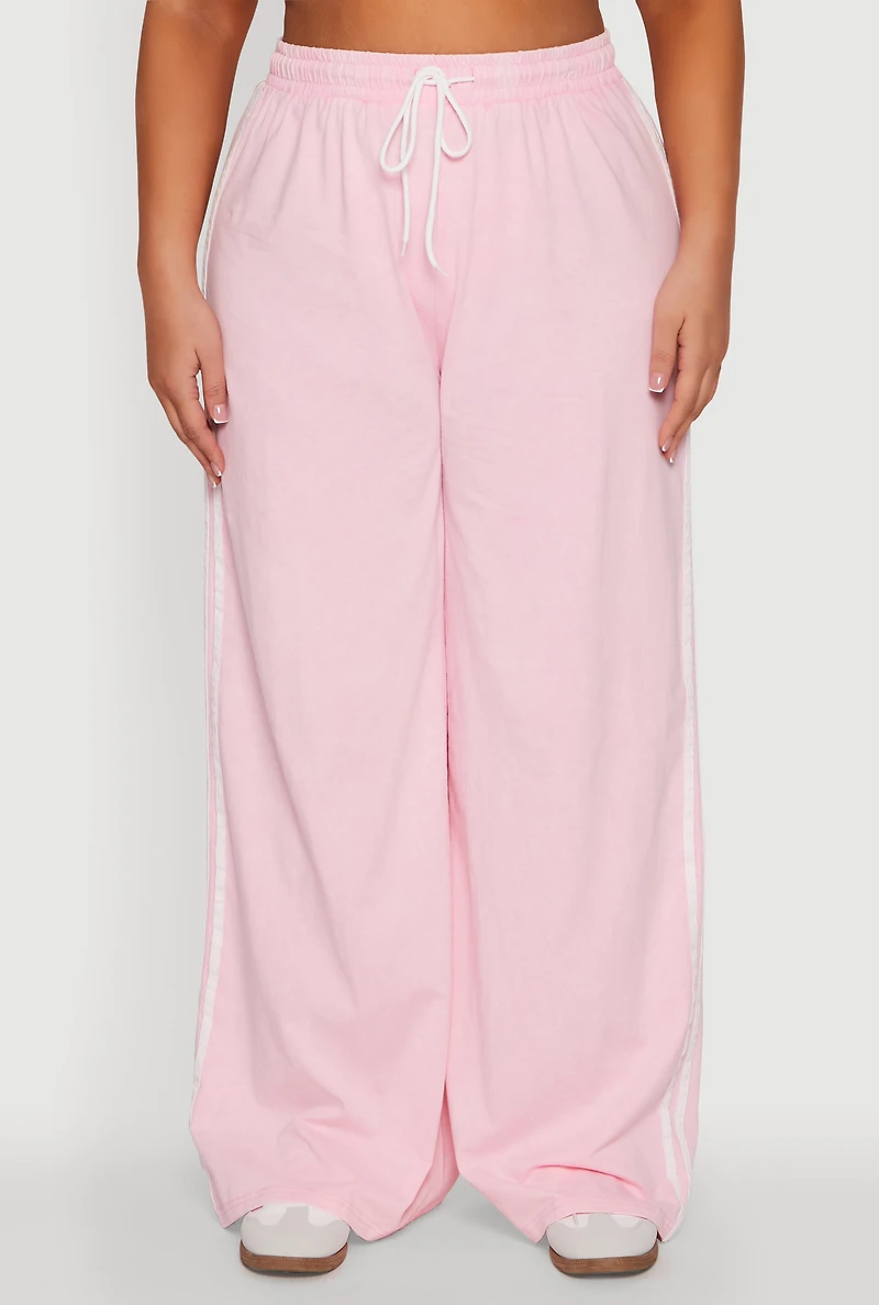 Plus Daisy Mineral Wash Varsity Stripe Sweatpants