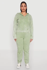 Womens Plus Daisy Varsity Stripe Zip Front Hoodie, Green,