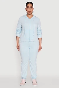 Womens Plus Daisy Varsity Stripe Zip Front Hoodie,