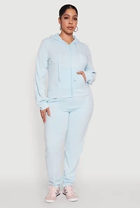 Womens Plus Daisy Varsity Stripe Zip Front Hoodie,