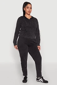 Plus Daisy Varsity Stripe Drawstring Joggers