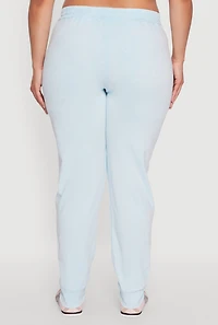 Womens Plus Daisy Varsity Stripe Drawstring Joggers,