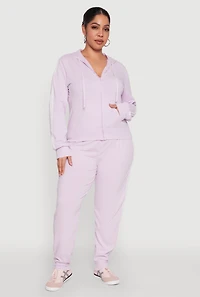 Plus Daisy Varsity Stripe Drawstring Joggers