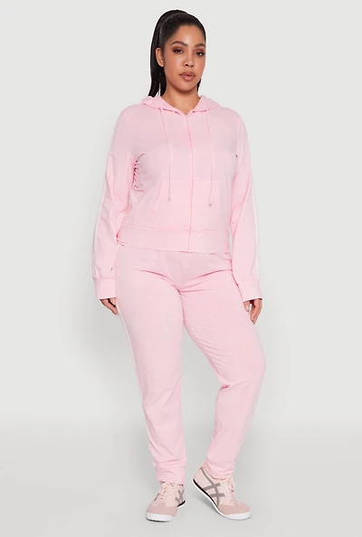 Womens Plus Size Daisy Varsity Stripe Drawstring Joggers, Pink, Size 3X