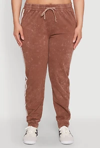 Womens Plus Daisy Varsity Stripe Drawstring Joggers,