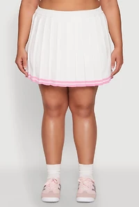 Plus Daisy Varsity Stripe Pleated Skort