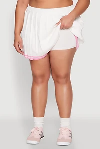 Plus Daisy Varsity Stripe Pleated Skort