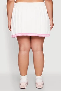Plus Daisy Varsity Stripe Pleated Skort
