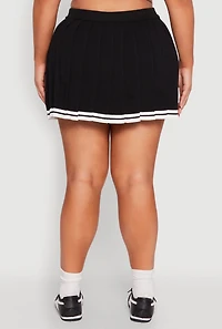 Womens Plus Daisy Varsity Stripe Pleated Skort,
