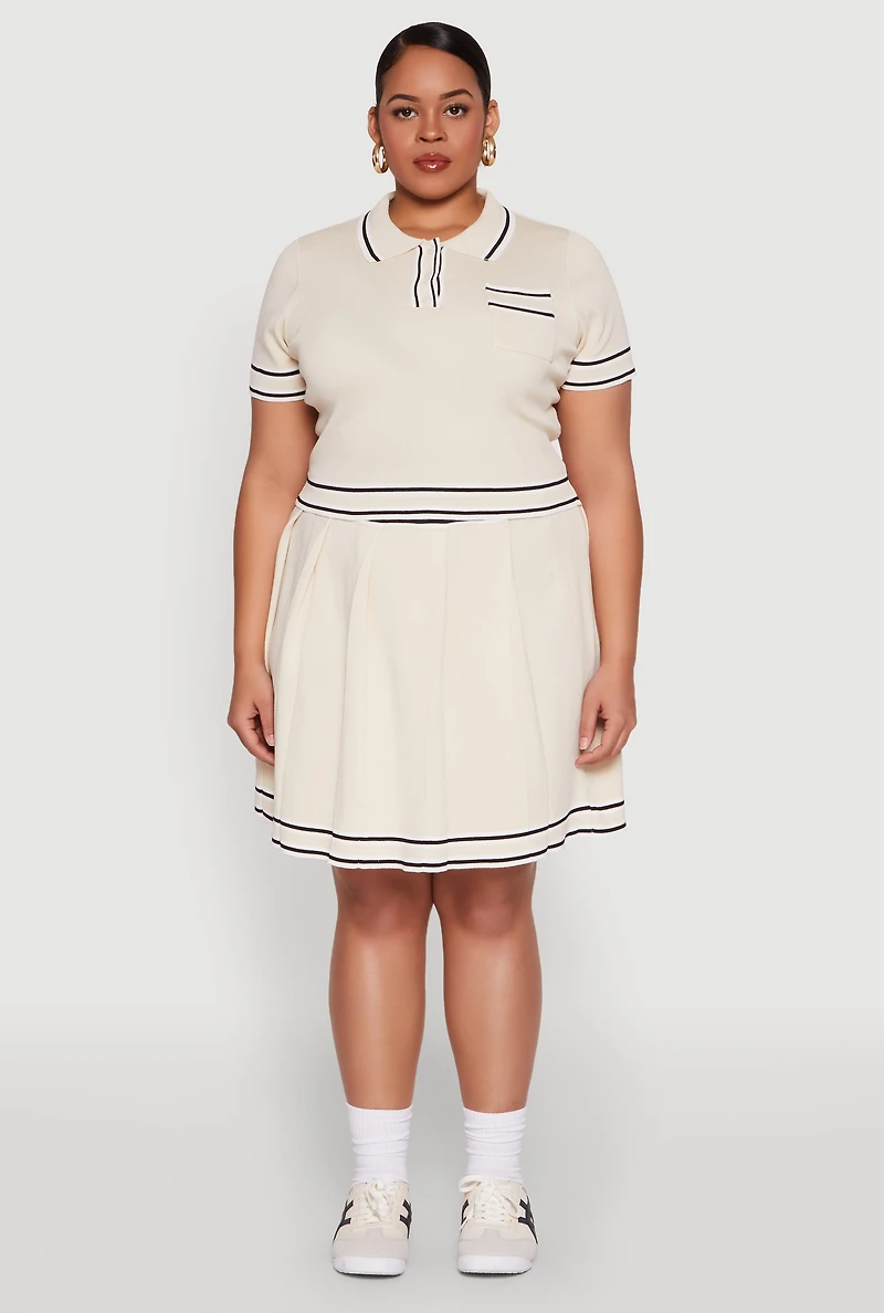 Plus Daisy Varsity Stripe Crop Top