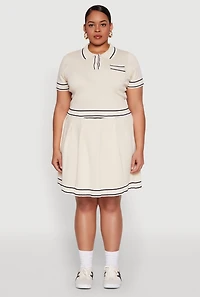 Plus Daisy Varsity Stripe Crop Top