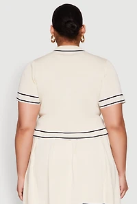 Plus Daisy Varsity Stripe Crop Top