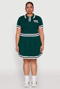 Womens Plus Daisy Varsity Stripe Crop Top,