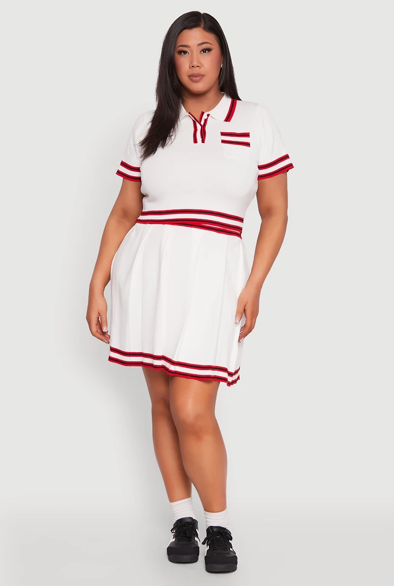 Plus Daisy Varsity Stripe Crop Top