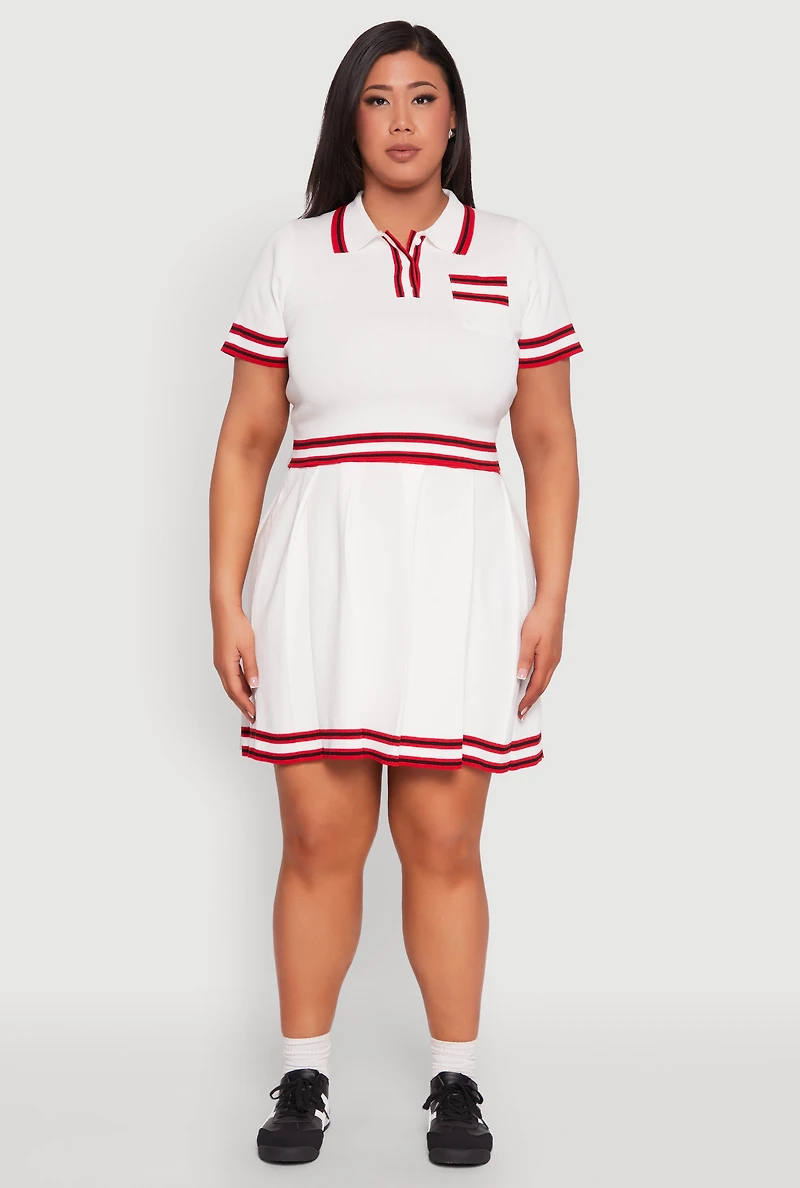 Plus Daisy Varsity Stripe Crop Top