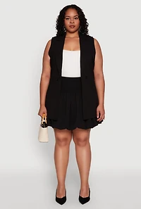 Womens Plus Crepe Knit Bubble Skirt, 3X