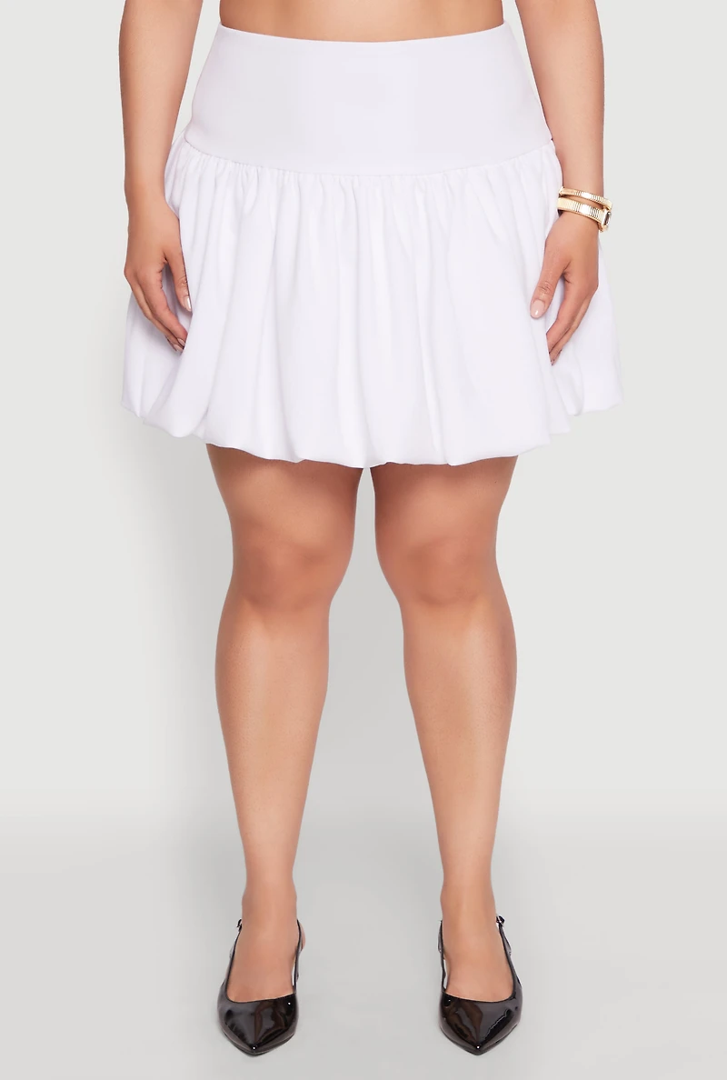 Plus Crepe Knit Bubble Skirt