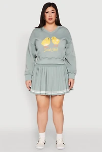 Womens Plus Varsity Stripe Detail Tennis Skort,
