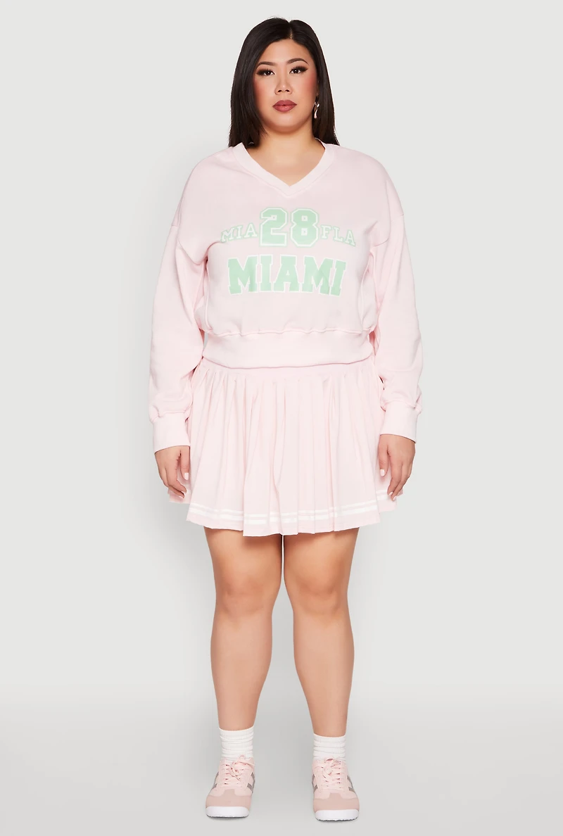 Plus Varsity Stripe Detail Tennis Skort