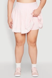 Womens Plus Varsity Stripe Detail Tennis Skort, Pink,