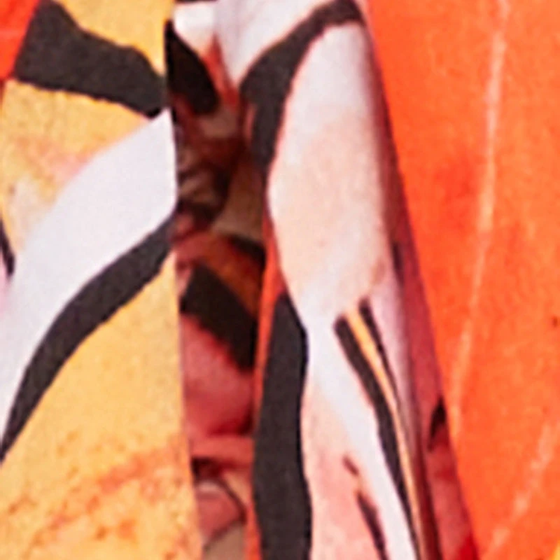 Plus Printed Pattern Tie Front Crop Top