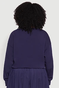 Womens Plus V Neck Pullover Sweatshirt, 2X