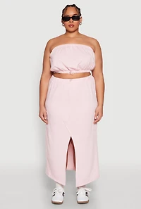 Plus Almost Famous Fleece Maxi Cargo Skirt