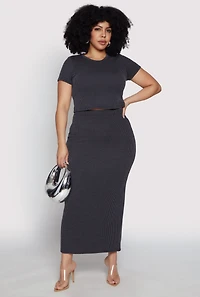 Plus Almost Famous Ribbed Knit Crop Top