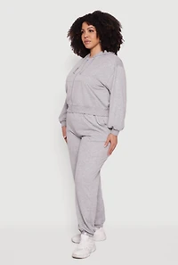 Plus Almost Famous Fleece Zip Front Hoodie