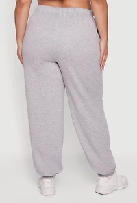 Plus High Waisted Drawstring Waist Sweatpants