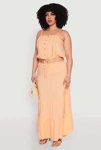 Womens Plus Size Almost Famous Cropped Cami, Orange, Size 1X