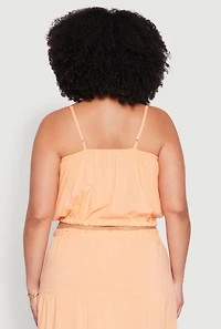 Womens Plus Size Almost Famous Cropped Cami, Orange, Size 1X