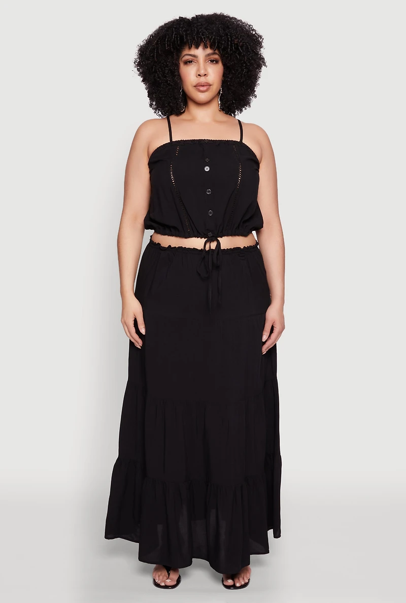 Plus Almost Famous Tiered Skirt