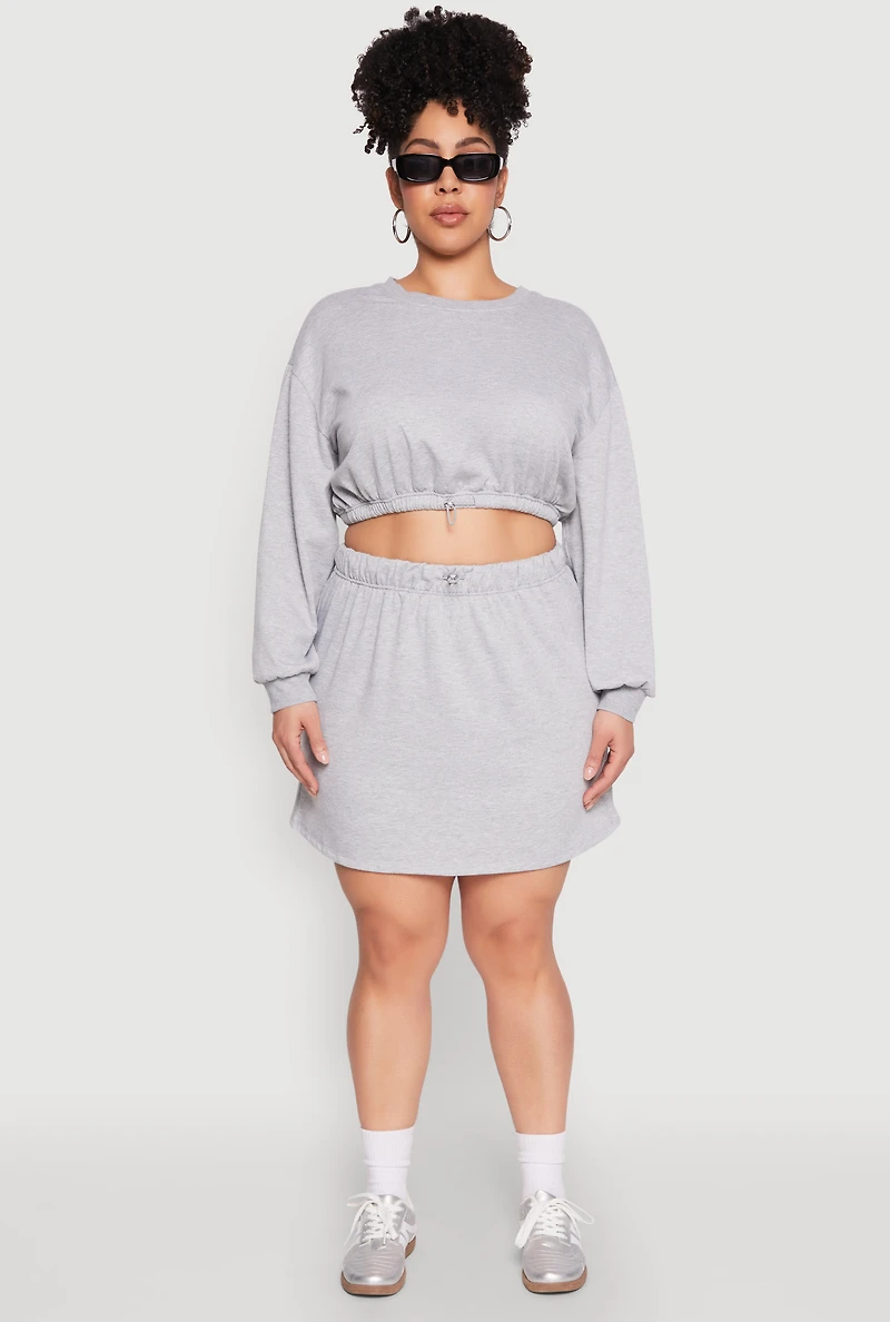Womens Plus Almost Famous High Waisted Fleece Skirt,