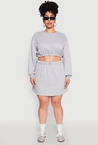 Womens Plus Almost Famous High Waisted Fleece Skirt,