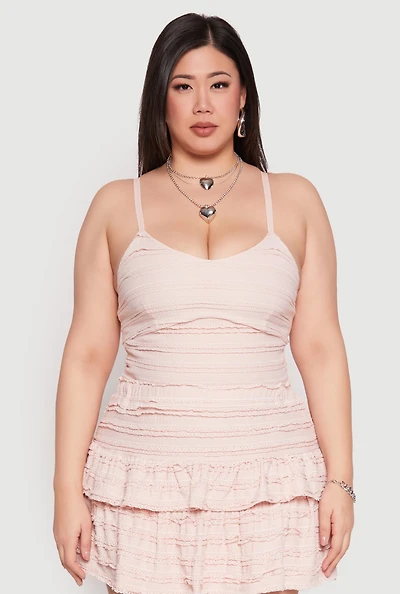 Plus Almost Famous Tiered Cropped Cami