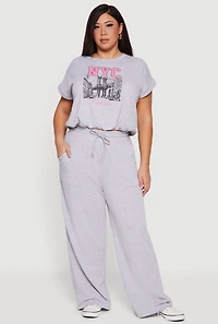 Plus Cropped Bubble Hem Graphic Tee