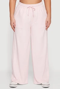 Plus Fleece High Waisted Wide Leg Sweatpants