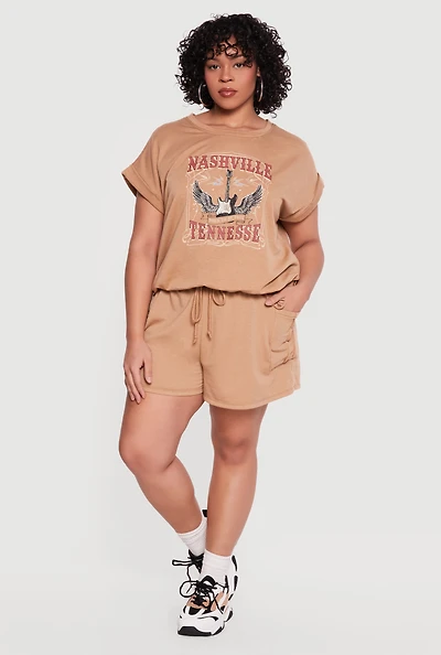 Plus Almost Famous Cargo Pocket Sweatshorts