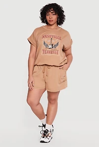 Plus Almost Famous Cargo Pocket Sweatshorts