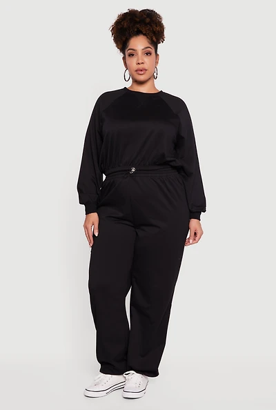 Plus Almost Famous Toggle Drawstring Waist Sweatpants