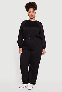 Plus Almost Famous Toggle Drawstring Waist Sweatpants