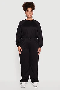 Womens Plus Almost Famous Toggle Drawstring Waist Sweatpants,