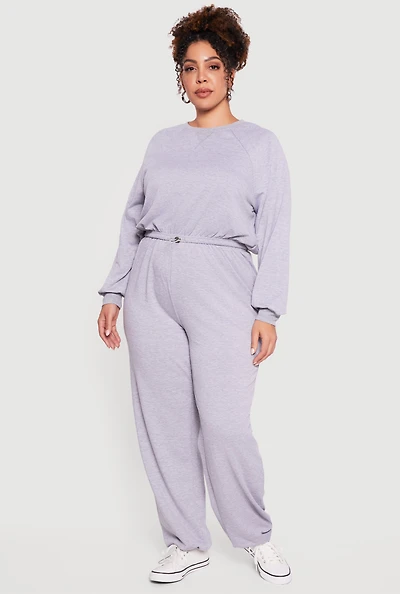 Plus Almost Famous Toggle Drawstring Waist Sweatpants