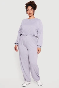 Plus Almost Famous Toggle Drawstring Waist Sweatpants