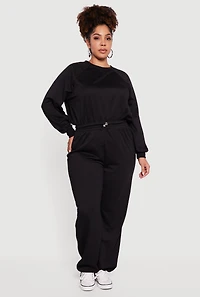 Plus Almost Famous Drawstring Hem Sweatshirt