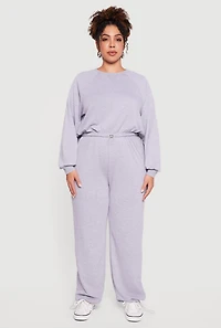 Plus Almost Famous Drawstring Hem Sweatshirt